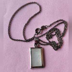 White Mother-of-Pearl 925 Pendant Necklace